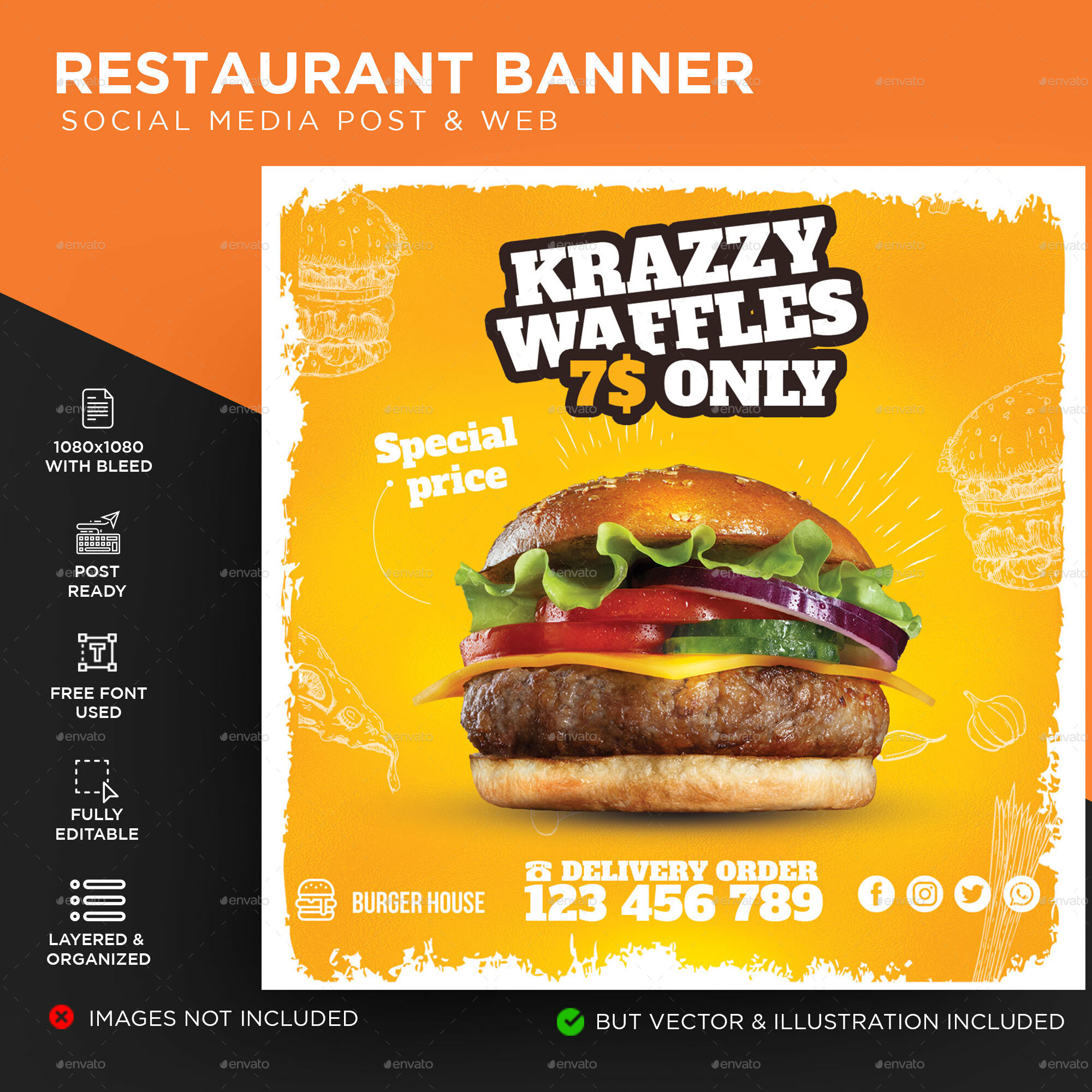 Burger Restaurant Flyer Print Templates Graphicriver 0860